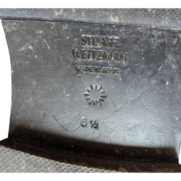 Stuart Weitzman Mila Lug Sole Black Patent Leather Combat Boot Lace Up 6.5 - Picture 7 of 7